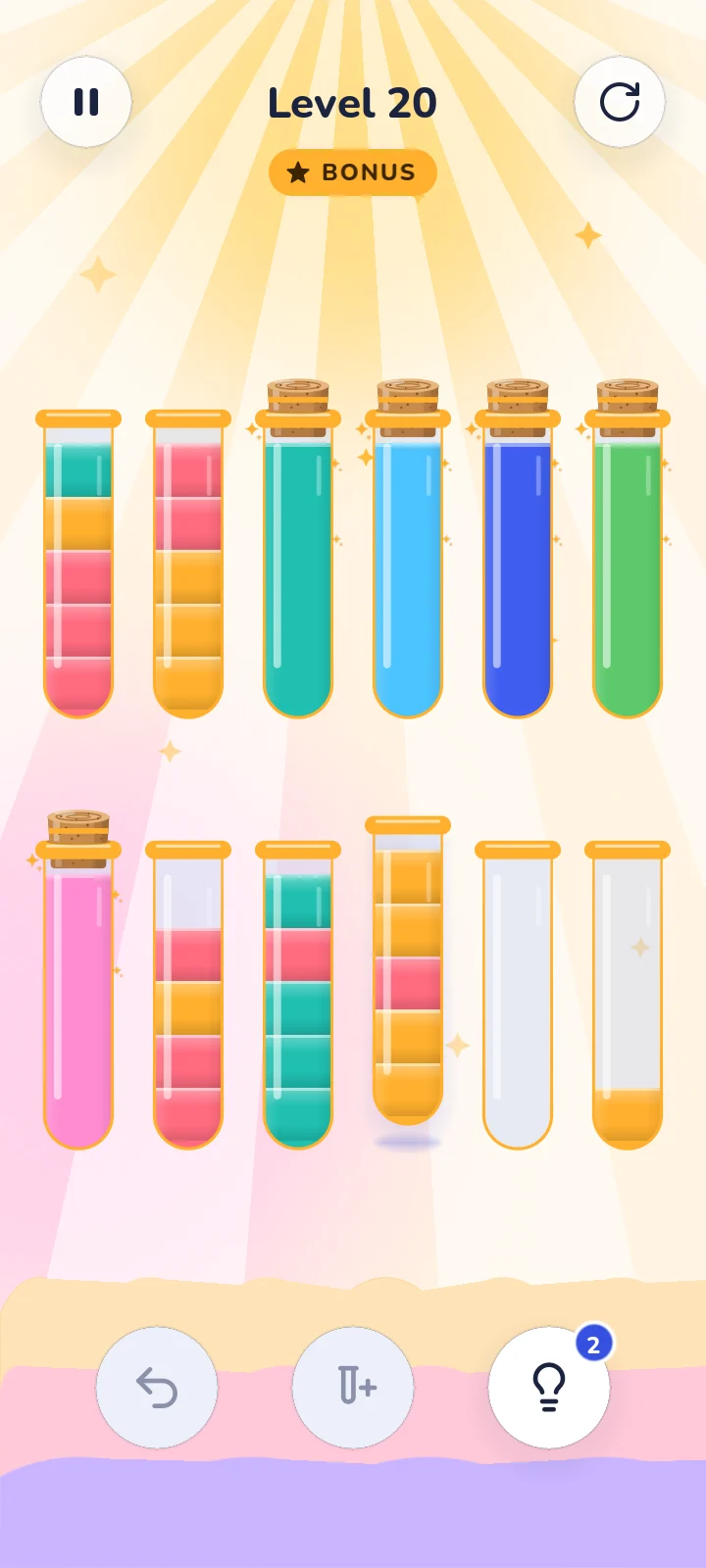 Bonus levels screen