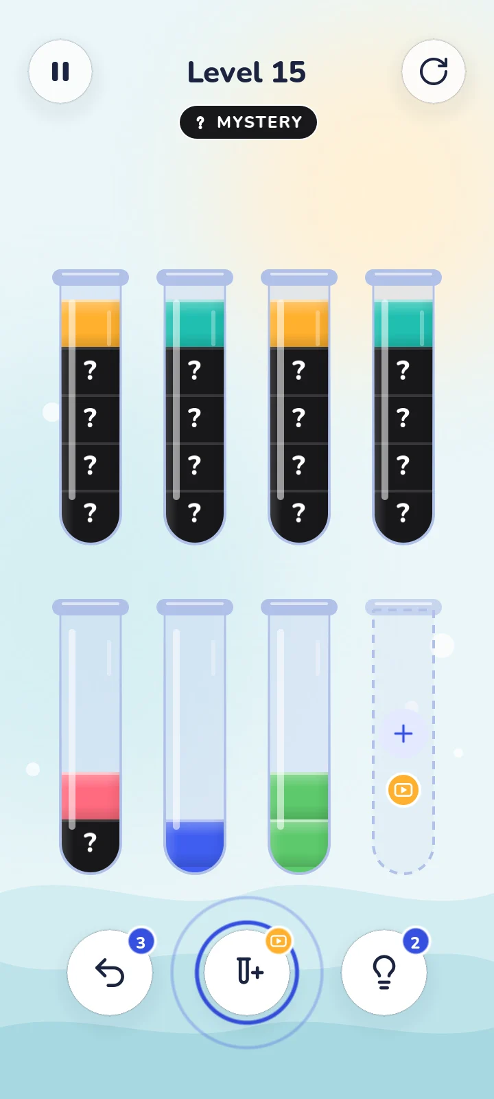 Mystery levels screen